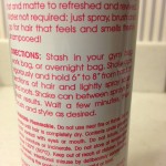 PSSSST dry shampoo directions on back of bottle
